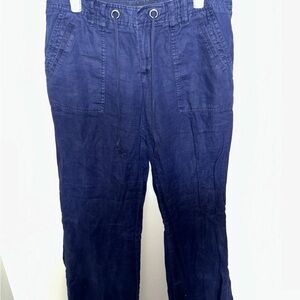 Banana Republic 100% Linen Wide Leg Navy Pants, Size 10
